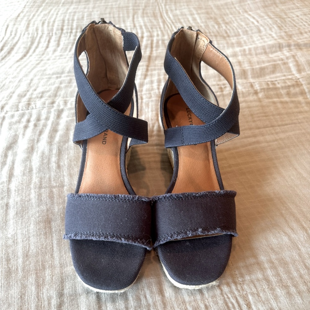 Lucky Brand Navy Blue Espadrille Sandal Size 7